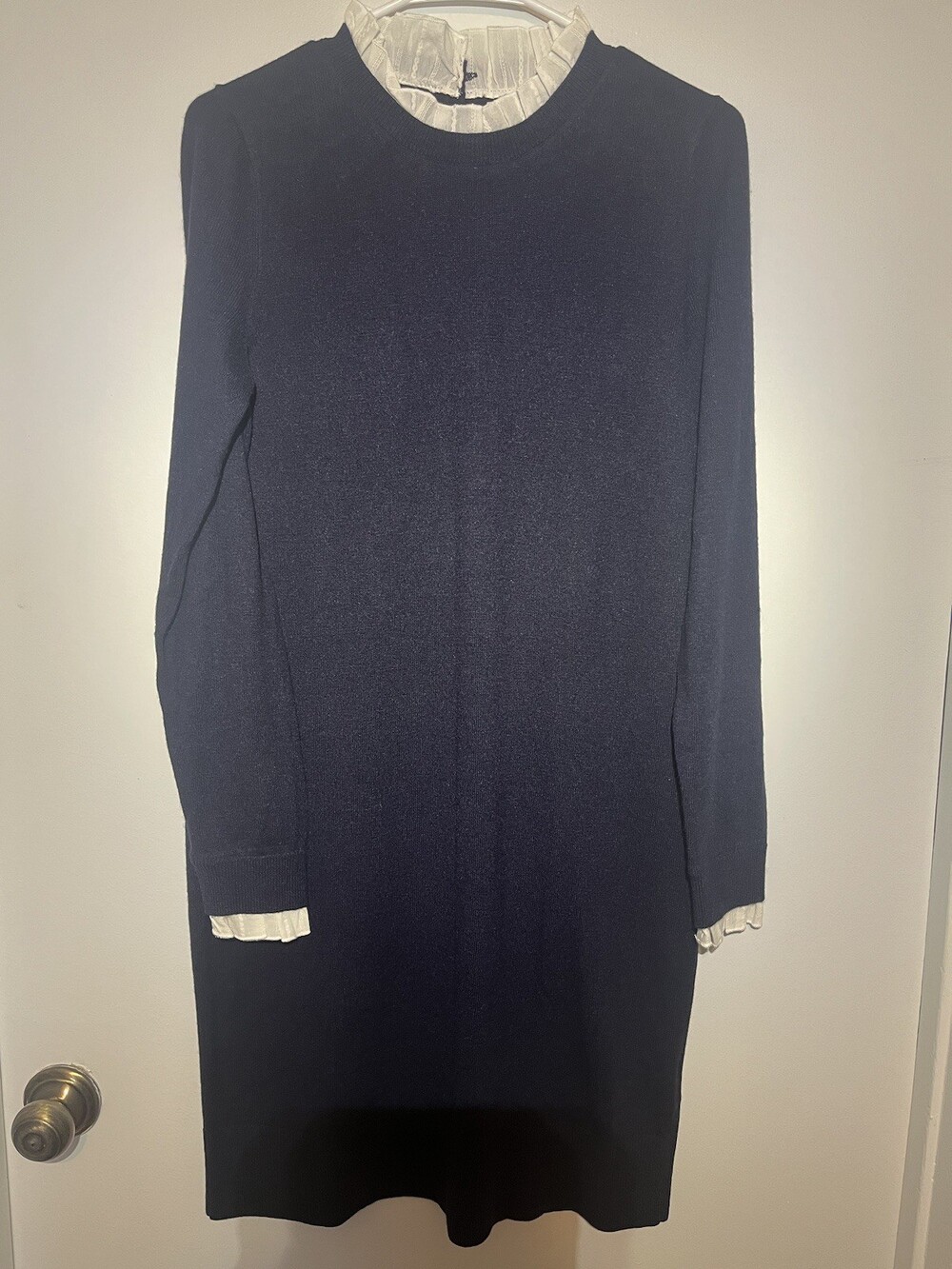 NWT Boden Glorious British Style Navy Blue Wool/Cotton blend Knitted Dress 8